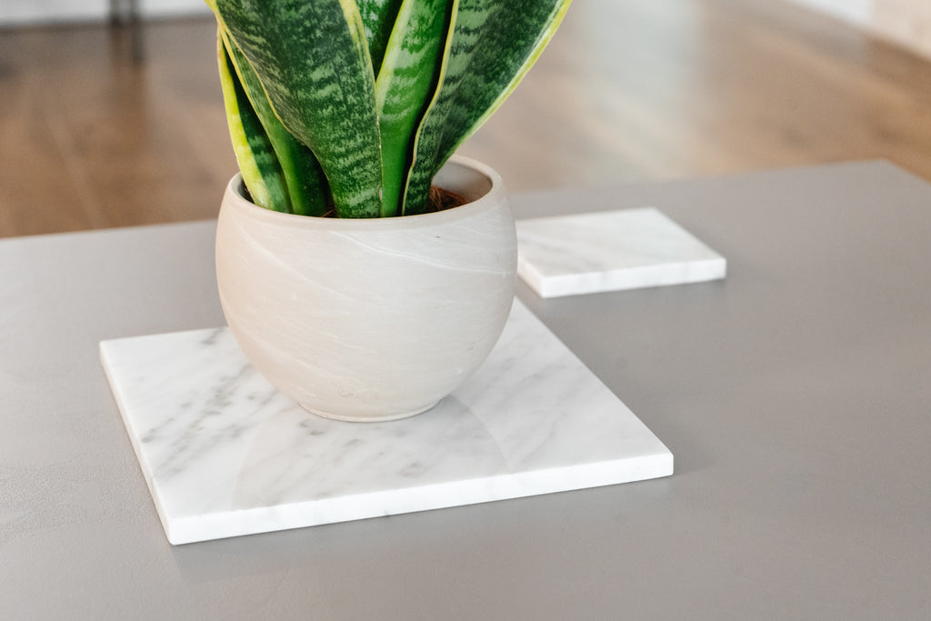 CENTROTAVOLA "ARANCIO" MARMO BIANCO DI CARRARA