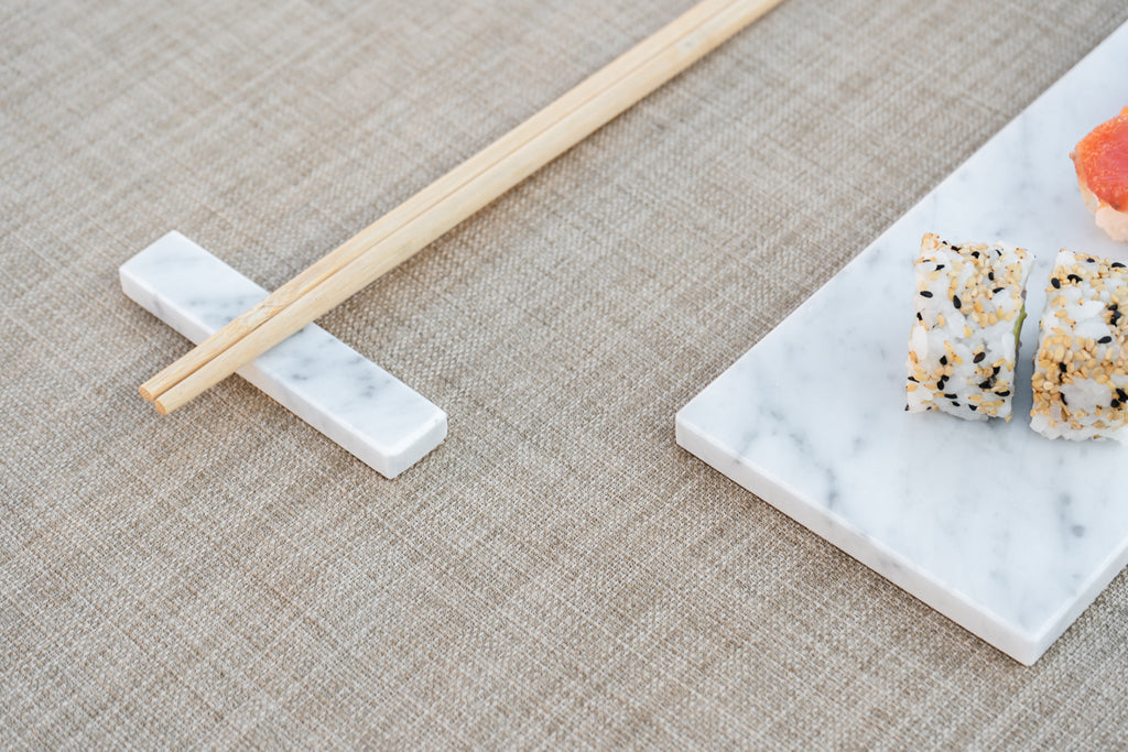 POGGIA POSATE "EUCALIPTO" (SET 2PZ) MARMO BIANCO DI CARRARA