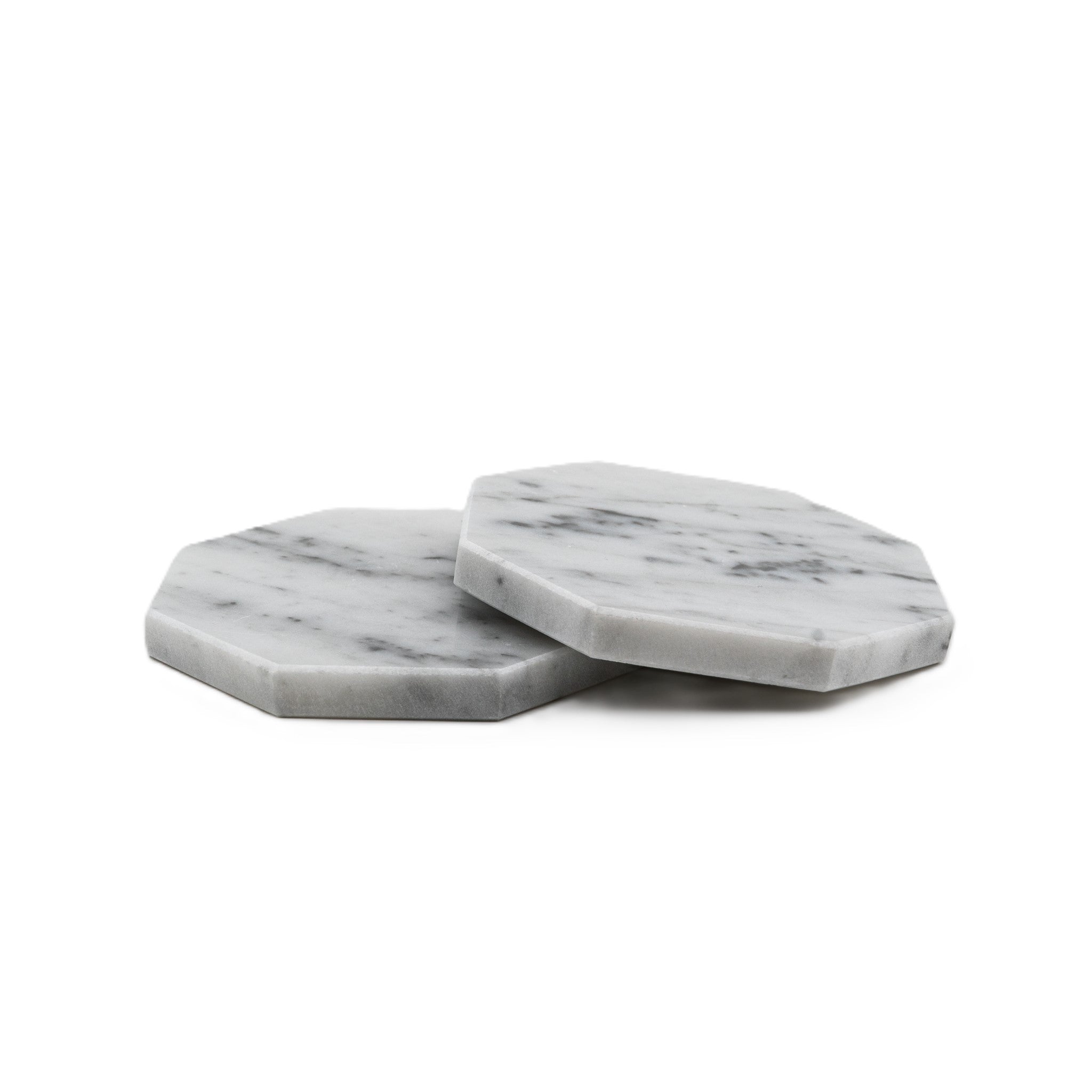 SOTTOBICCHIERE "TIGLIO" (SET 2PZ) MARMO BIANCO DI CARRARA