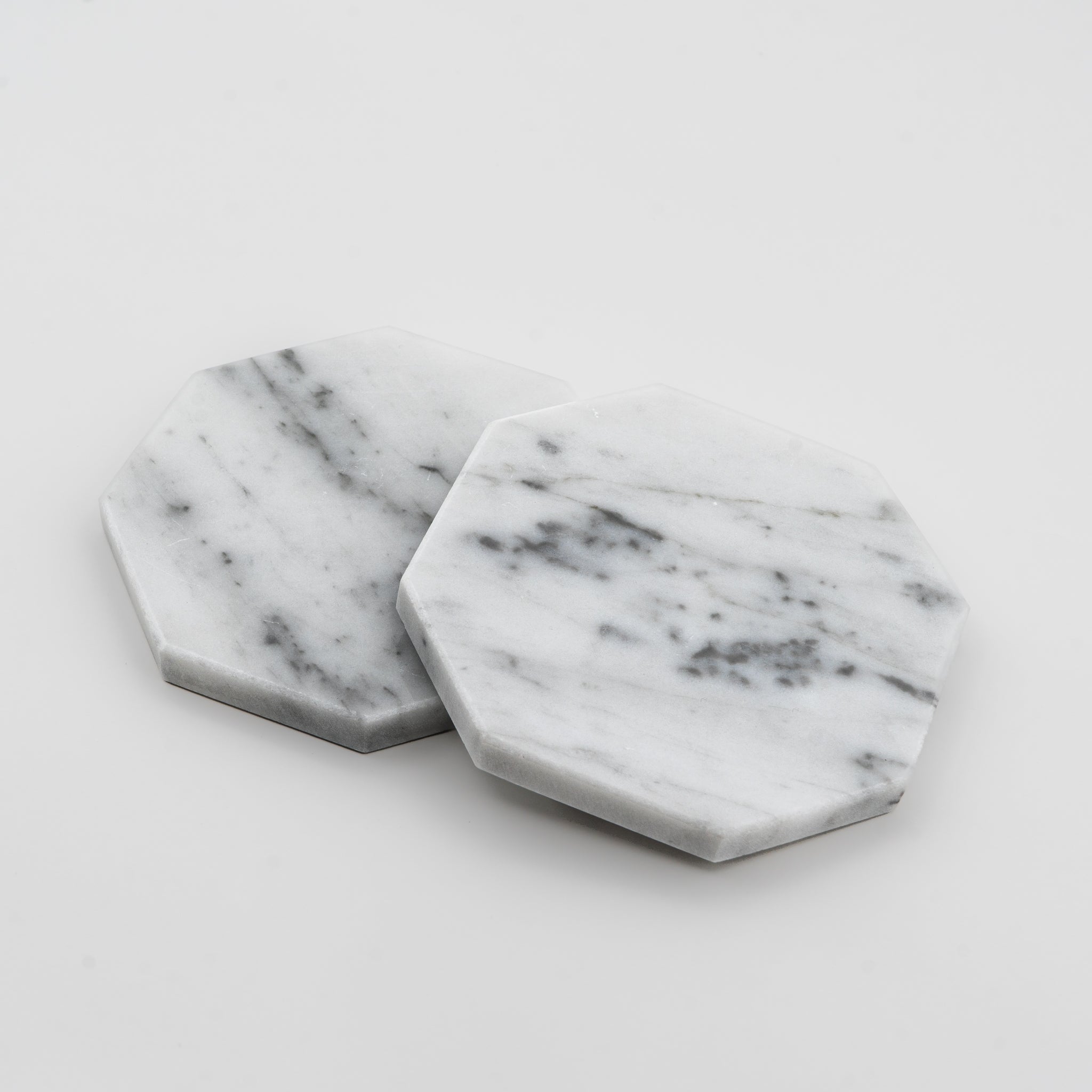 SOTTOBICCHIERE "TIGLIO" (SET 2PZ) MARMO BIANCO DI CARRARA