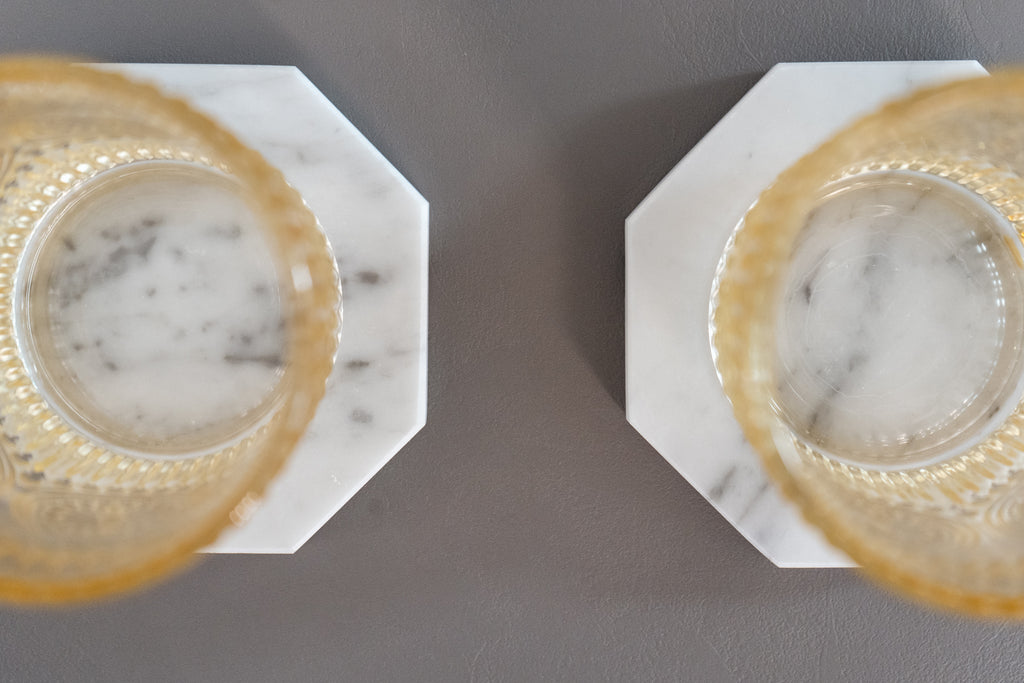 SOTTOBICCHIERE "TIGLIO" (SET 2PZ) MARMO BIANCO DI CARRARA