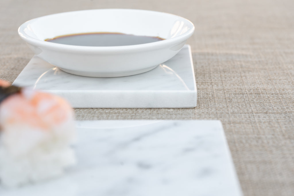 SOTTOBICCHIERE "TIMO" (SET 2PZ) MARMO BIANCO DI CARRARA